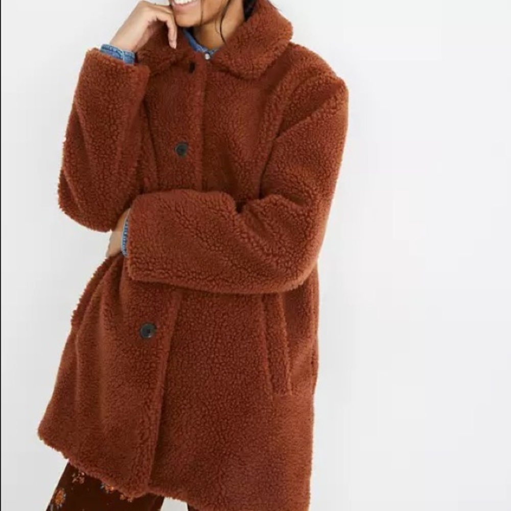 Madewell Button Front Sherpa Coat